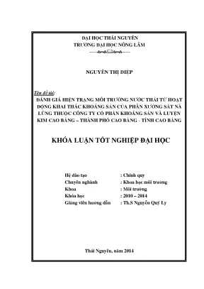 Đánh Giá Hiện Trạng Môi Trường Nước Thải Từ Khai Thác