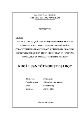 Đánh giá hiệu quả biện pháp phục hồi sinh cảnh bảo tồn