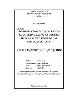 Đánh Giá Quản Lý Nhà Nước Về Đất Đai Tại Xã Cốc San,