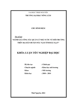 Đánh Giá Quản Lý Nhà Nước Về Môi Trường Tại Huyện Pác