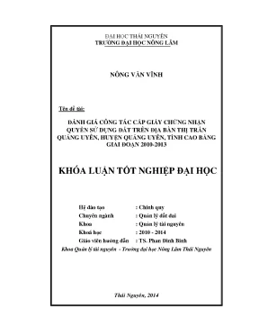 Đánh Giá Cấp Giấy Chứng Nhận Quyền Sử Dụng Đất Tại Thị