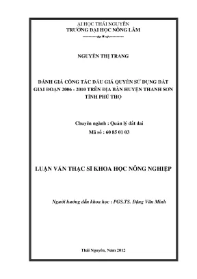 Đánh Giá Công Tác Đấu Giá Quyền Sử Dụng Đất Tại Huyện