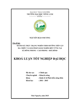 Đánh Giá Nghèo Đa Chiều & Giải Pháp Giảm Nghèo Bền Vững