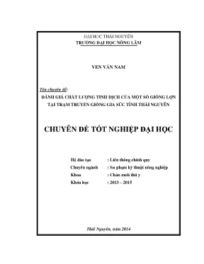 Đánh Giá Chất Lượng Tinh Dịch Của Các Giống Lợn Tại Trạm 