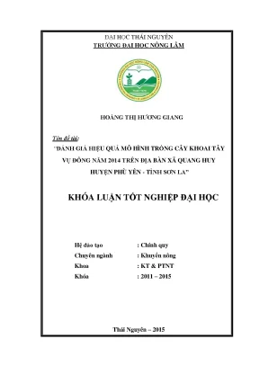 Đánh giá hiệu quả mô hình trồng khoai tây vụ đông 2014