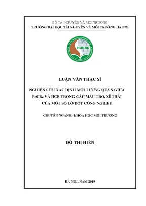 Nghiên cứu mối tương quan giữa PECBZ và HCB trong tro xỉ