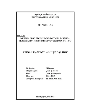 Đánh Giá Cấp Giấy Chứng Nhận Sử Dụng Đất Tại Xã Bản