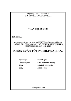 Đánh giá công tác chuyển quyền sử dụng đất tại phường