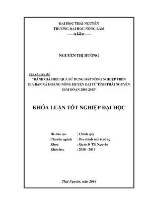 Đánh giá hiệu quả sử dụng đất nông nghiệp tại xã Hoàng