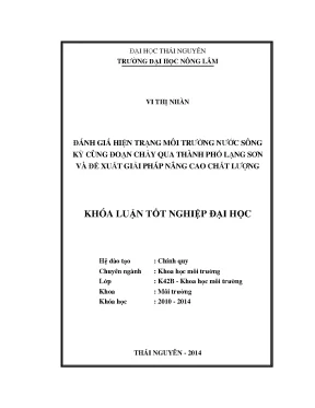 Đánh giá hiện trạng môi trường nước sông Kỳ Cùng qua