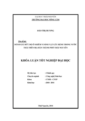 Đánh giá ô nhiễm vi sinh vật gây bệnh trong nước thải