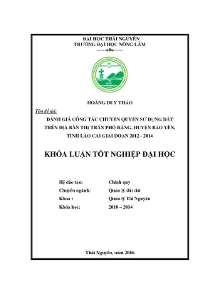 Đánh giá công tác chuyển quyền sử dụng đất tại thị trấn