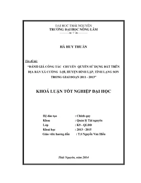 Đánh giá công tác chuyển quyền sử dụng đất tại xã Cường 