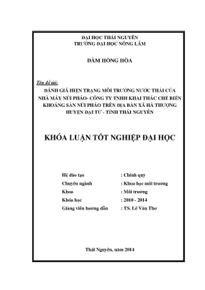 Đánh giá hiện trạng môi trường nước thải tại Nhà máy Núi
