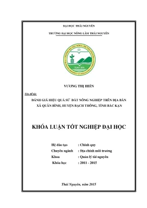 Đánh Giá Hiệu Quả Sử Dụng Đất Nông Nghiệp Tại Xã Quân