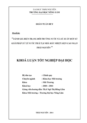Đánh giá hiện trạng môi trường nước và giải pháp xử lý