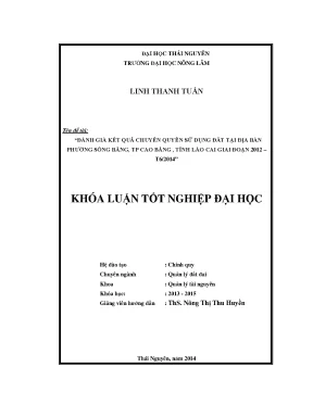 Đánh giá kết quả chuyển quyền sử dụng đất tại phường