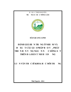 Đánh giá ô nhiễm và giải pháp bảo vệ nguồn nước sông Sặt