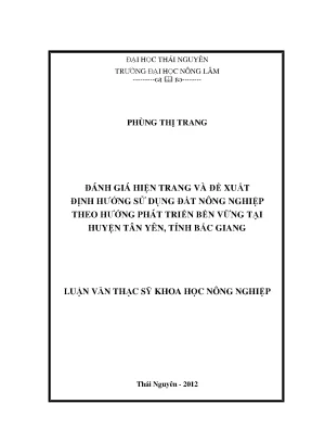 Đánh giá hiện trạng và định hướng sử dụng đất nông