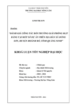 Đánh Giá Công Tác Bồi Thường Giải Phóng Mặt Bằng Tại Dự