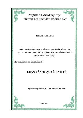Cải tiến thẩm định giá bất động sản tại công ty CP Thông 