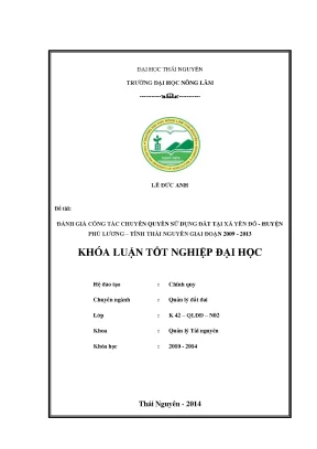 Đánh giá công tác chuyển quyền sử dụng đất tại xã Yên
