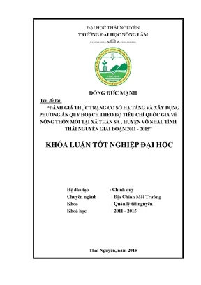 Đánh Giá Cơ Sở Hạ Tầng & Quy Hoạch Nông Thôn Mới Tại Xã