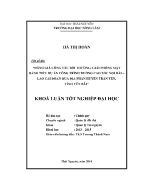 Đánh Giá Công Tác Bồi Thường & Giải Phóng Mặt Bằng Đường