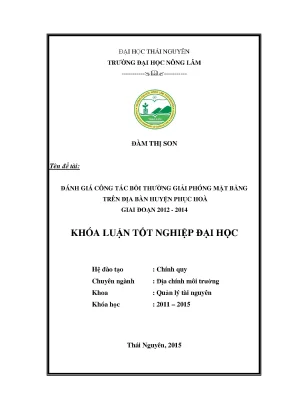 Đánh Giá Công Tác Bồi Thường Giải Phóng Mặt Bằng Tại