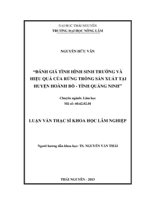 Đánh giá sinh trưởng và hiệu quả rừng trồng sản xuất tại