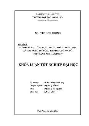 Ứng Dụng Phong Thủy Trong Xây Dựng Nhà Ở Nội Đô Tại Hà
