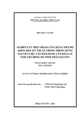 Nghiên cứu ứng dụng khoa học kỹ thuật trong trồng rừng