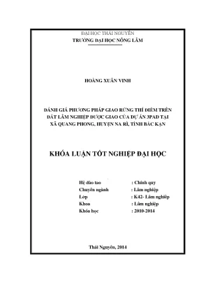 Đánh Giá Phương Pháp Giao Rừng Thí Điểm Trên Đất Lâm
