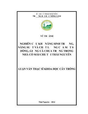 Nghiên cứu sinh trưởng, năng suất và chất lượng các dòng