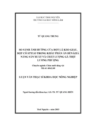 So sánh ảnh hưởng của bột lá keo giậu và bột cỏ stylo 