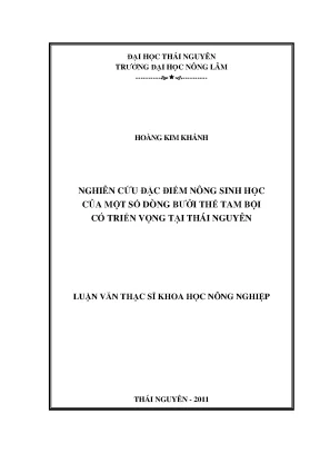Nghiên cứu đặc điểm nông sinh học các dòng bưởi tam bội
