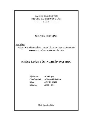 Phân tích biểu hiện gen chịu hạn GmCHS7 trong các dòng