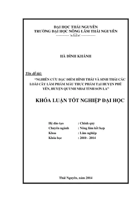 Nghiên Cứu Đặc Điểm Hình Thái Và Sinh Thái Cây Làm Phẩm