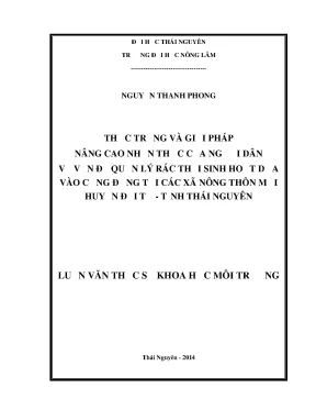 Giải pháp nâng cao nhận thức về quản lý rác thải sinh