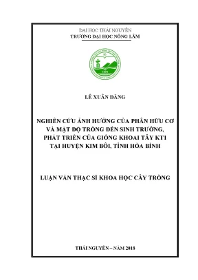 Nghiên cứu ảnh hưởng của phân hữu cơ và mật độ trồng đến