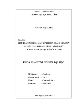 Luận Văn Thạc Sĩ: Điều Tra Bệnh Phân Trắng Lợn Con &