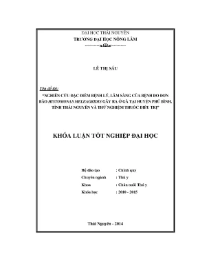 Nghiên cứu bệnh lý do Histomonas meleagridis ở gà tại
