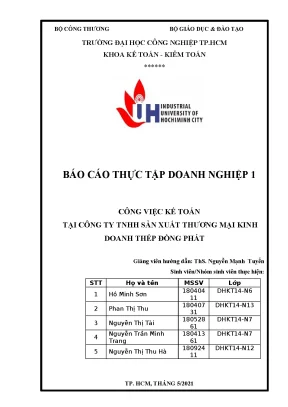 Luận Văn Tốt Nghiệp Kế Toán Tại Công Ty TNHH Sản Xuất