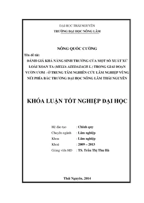 Đánh giá khả năng sinh trưởng của loài xoan ta Melia