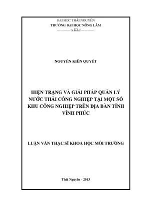 Quản lý nước thải công nghiệp tại Vĩnh Phúc: Hiện trạng