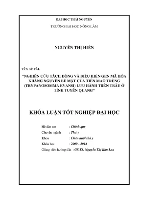 Nghiên cứu tách dòng và biểu hiện gene kháng nguyên bề