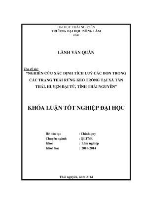 Nghiên cứu tích luỹ carbon trong rừng trồng keo tại Tân 
