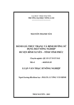 Đánh Giá Thực Trạng Và Định Hướng Sử Dụng Đất Nông