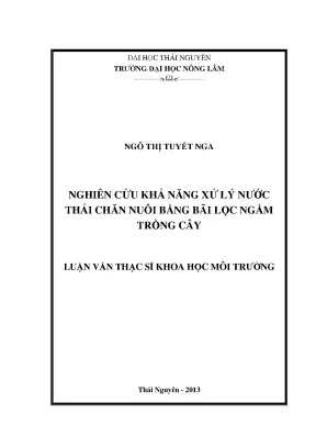 Nghiên cứu xử lý nước thải chăn nuôi bằng bãi lọc ngầm
