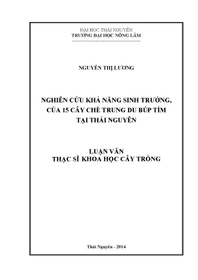 Nghiên cứu khả năng sinh trưởng của 15 giống chè trung